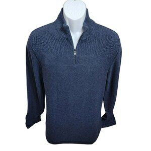 Flag & Anthem Sweatshirt, Men's S, Blue Knit, 1/4 Zip, Cotton,  New w/Tags